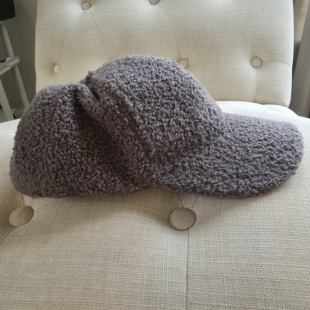 Cozy Gray Sherpa Cap
